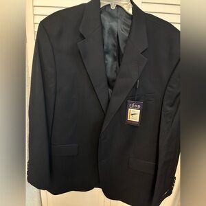 IZOD Black Suit Jacket 46R Regular Fit NWT